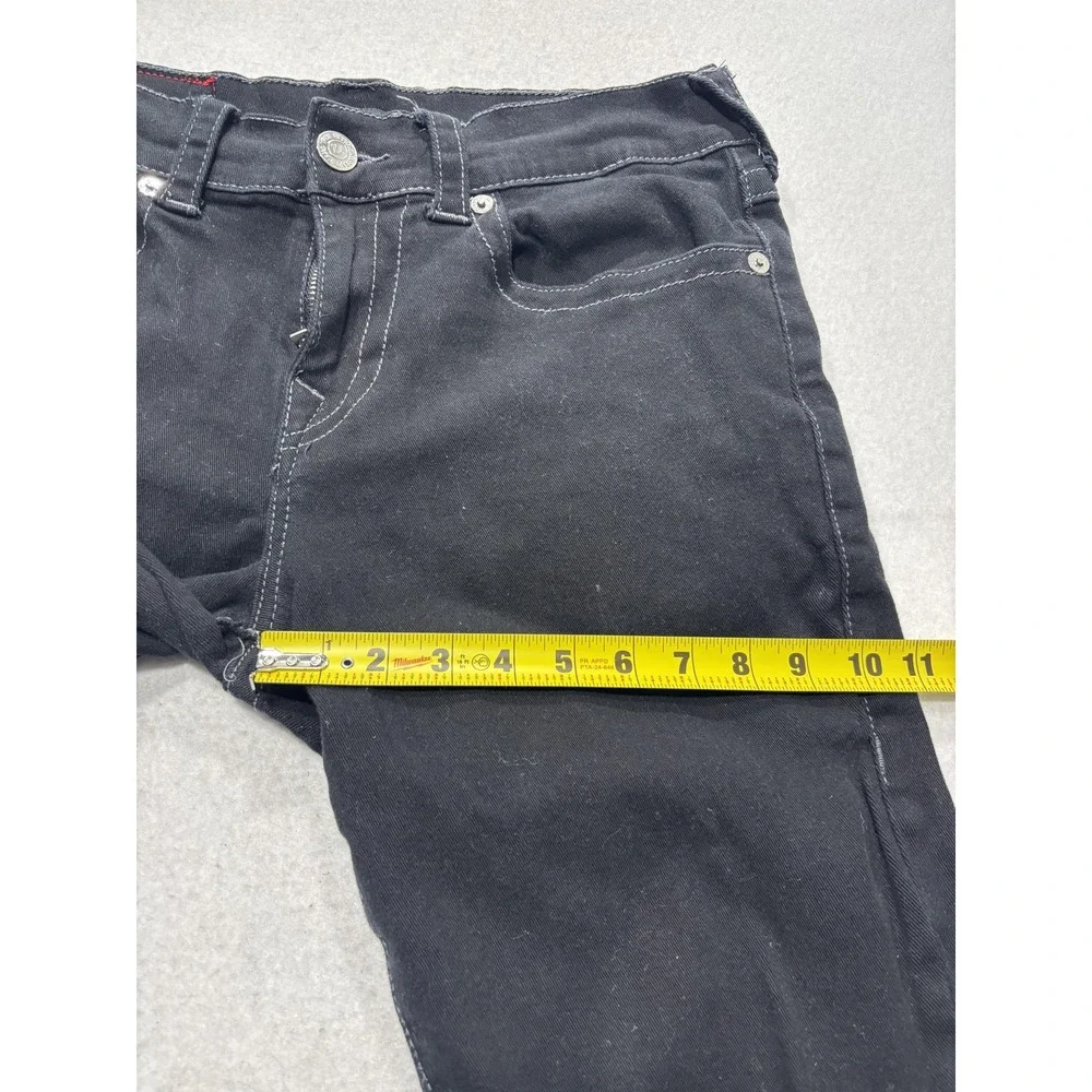 True Religion Ricky Relaxed Straight Jeans Mens 32x32 Black Dark Wash Stretch